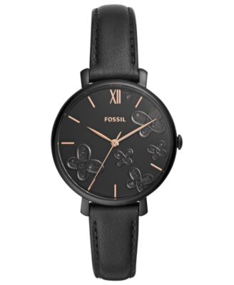 Jacqueline Black Leather Strap 