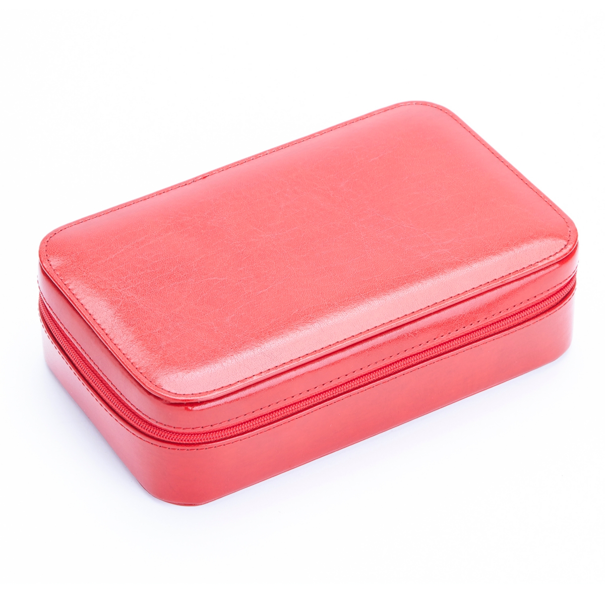 Zippered Travel Jewelry Case - Red
