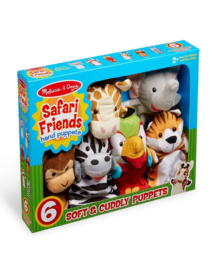 Melissa & Doug Safari 6 Hand Puppets Preschool Educational Role Play Toy Age 2 for sale online 