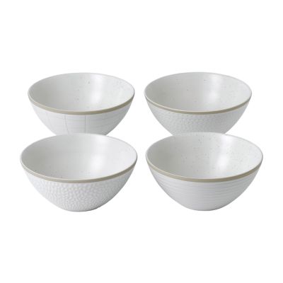 Maze Grill Mixed White Bowls, Set of 4