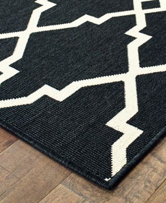 Marina 7763K Black/Ivory 2'5" x 4'5" Indoor/Outdoor Area Rug