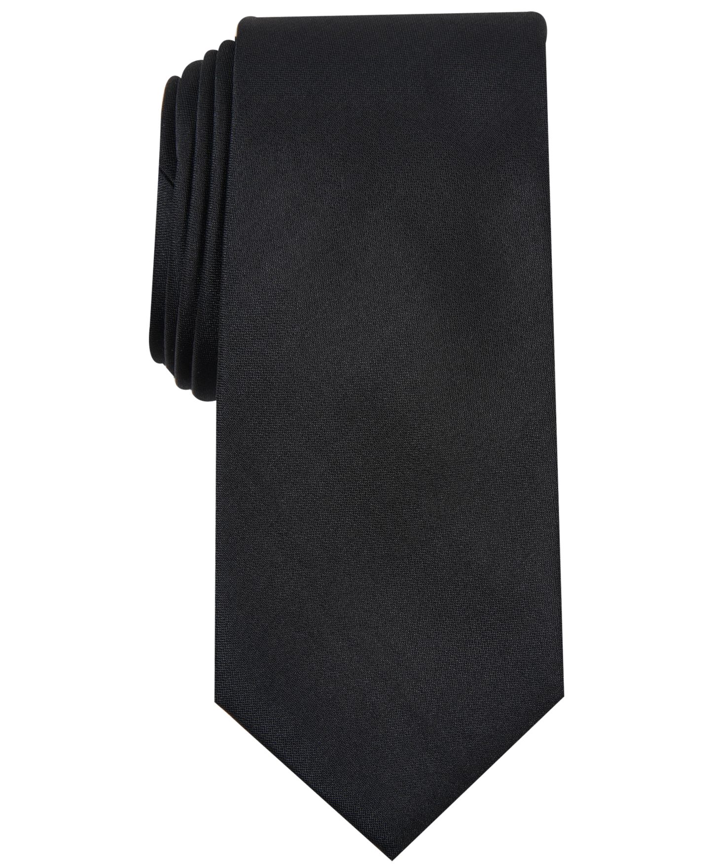 Мужской галстук Alfani Solid Texture Slim Tie, цвет: Чёрный — фото 1