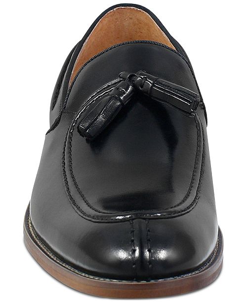 stacy adams donovan black moc toe tassel loafers