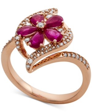 image of Sapphire (1-1/2 ct.t.w.) & Diamond (1/3 ct. t.w.) Ring in 14k White Gold (Also in Emerald & Certified Ruby)