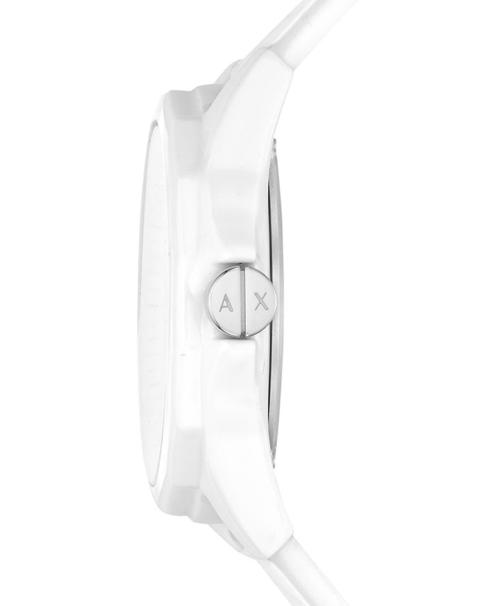 A|X Armani Exchange Men's Drexler White Polyurethane Strap Watch 44mm ...
