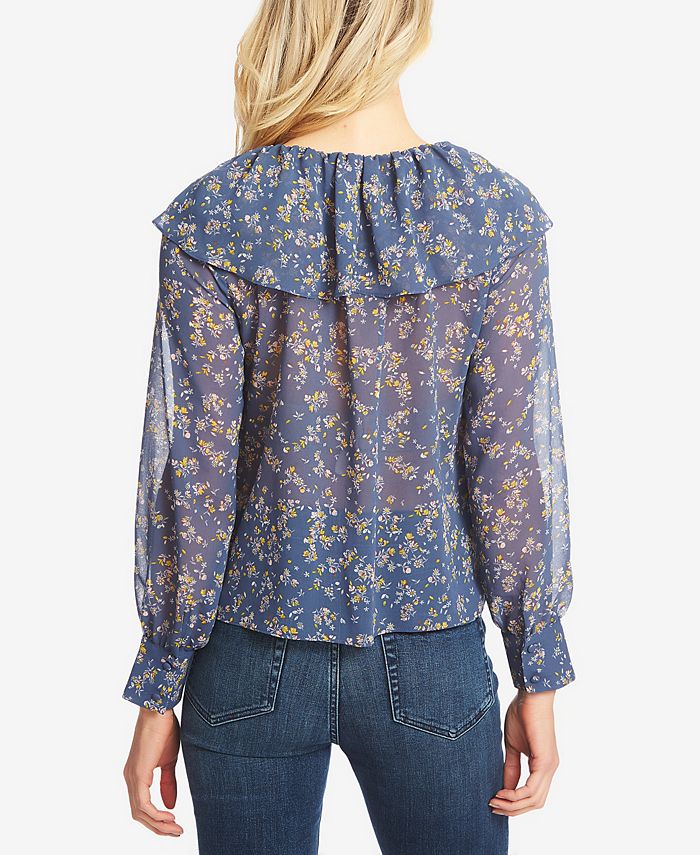 1.STATE Ruffled Floral-Print Top - Macy's