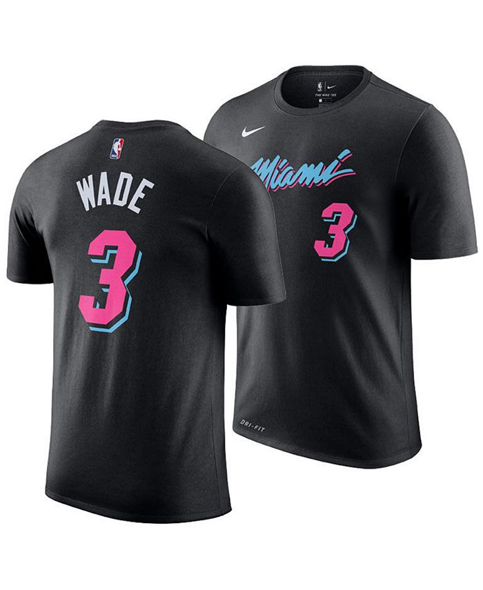 Dwayne Wade Miami Heat Nike City Edition Name & Number Performance T-Shirt  - Black