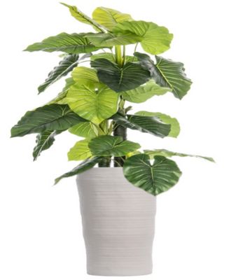 Vintage Home 93" Tall Indoor-Outdoor Elephant Ear Plant Artificial Indoor/  Outdoor Decorative Faux in Fiberstone Planter - Macy's