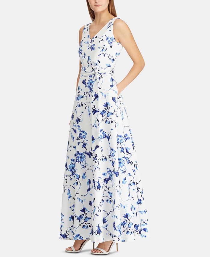 Lauren Ralph Lauren Floral-Print Fit & Flare Gown - Macy's