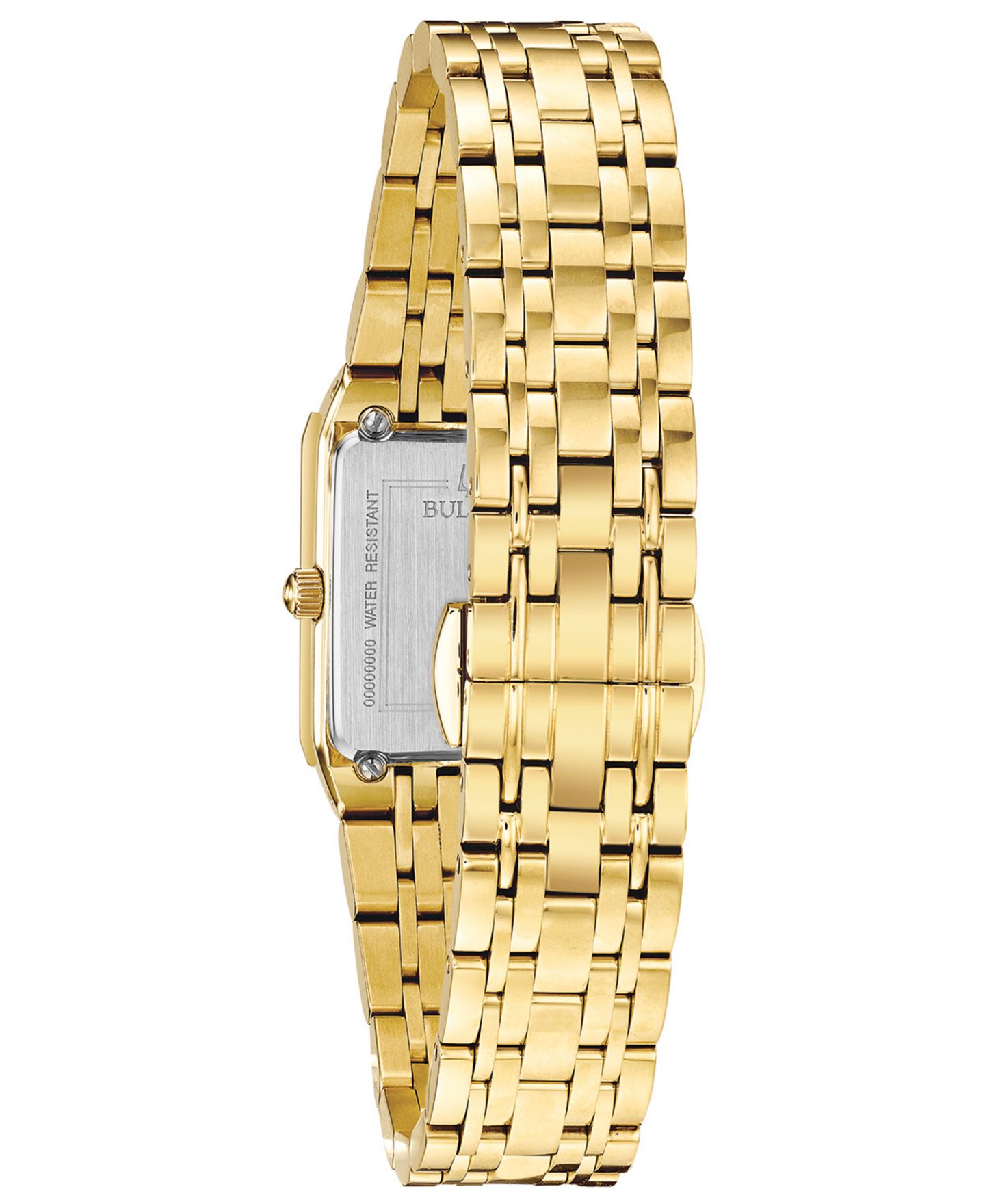 Женские часы Bulova Futuro Diamond-Accent Gold-Tone Stainless Steel Bracelet Watch 20.5x31.5mm — фото 3