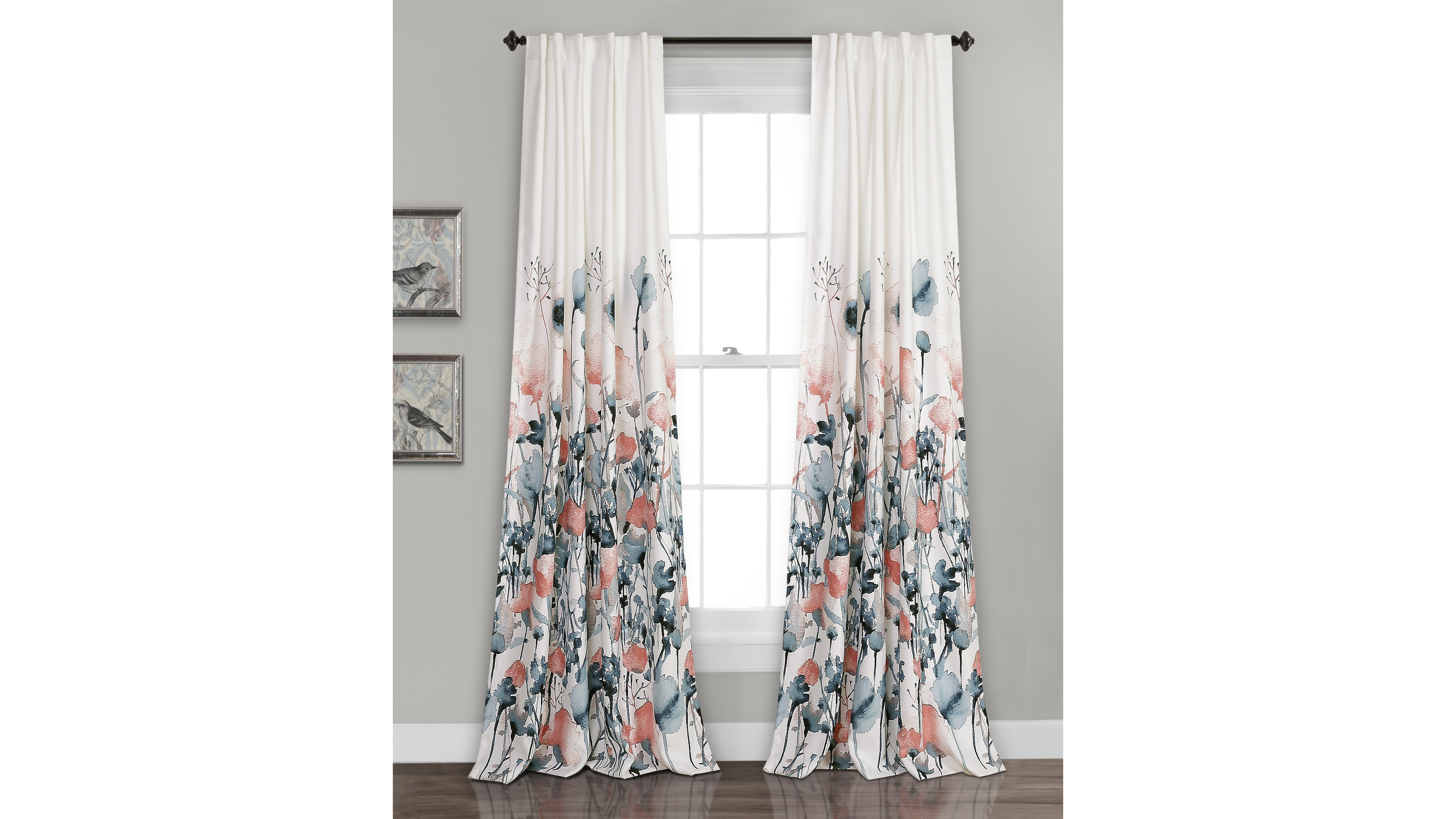 Zuri Floral 52" x 95" Curtain Set