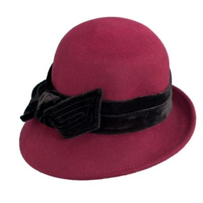 Dorfman Pacific - Wool Felt Cloche with Velvet Bow
