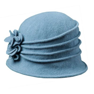Women's Knit Wool Cloche with Flower