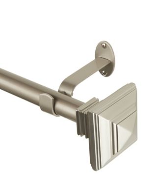 Florence 1" Diameter Adjustable Curtain Rod Set with Decorative Square Finials