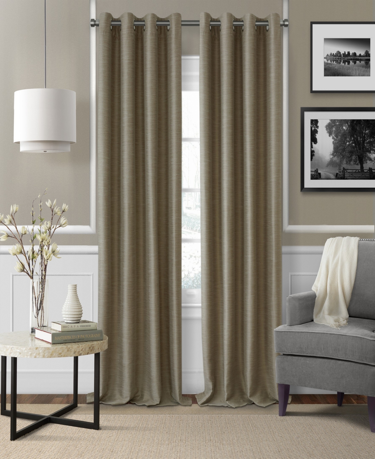 Serena Adjustable 28"-48" Curtain Rod with Cap Finials