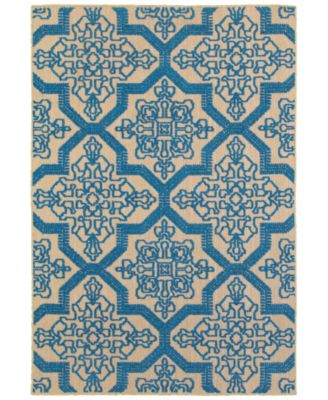 Oriental Weavers - Cayman 2541M Sand/Blue 7'10" x 10'10" Indoor/Outdoor Area Rug