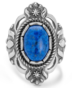 image of American West Classics Denim Lapis Ring in Sterling Silver