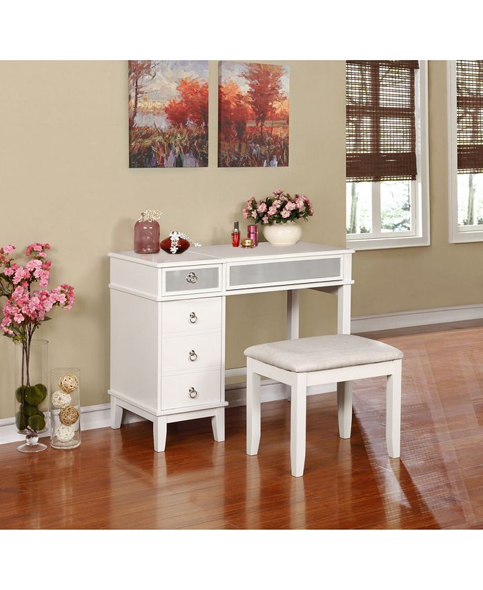 Linon Home Décor Eva Vanity Set with Bench and Mirror Macy's