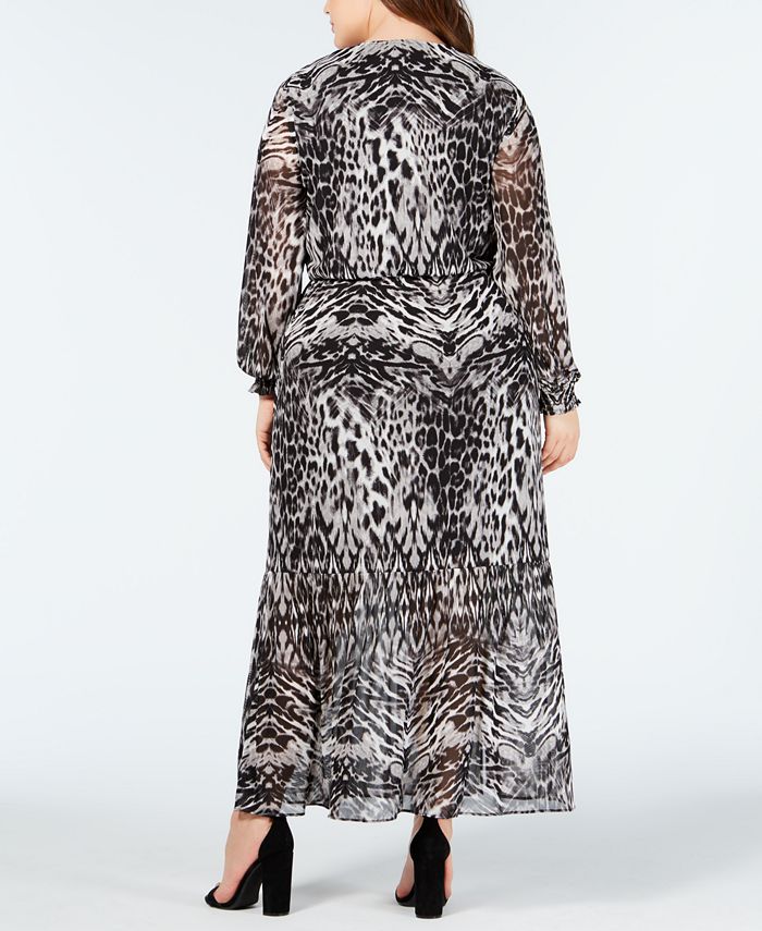 ECI Plus Size Animal-Print Maxi Dress - Macy's