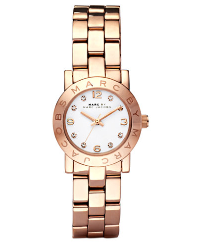 Marc by Marc Jacobs Watch, Women's Mini Amy Rose Gold-Tone Stainless Steel Bracelet 26mm MBM3078