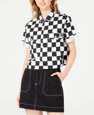 Dickies - Cropped Checkered Cotton Work Shirt