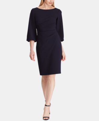 lauren ralph lauren ruched crepe dress