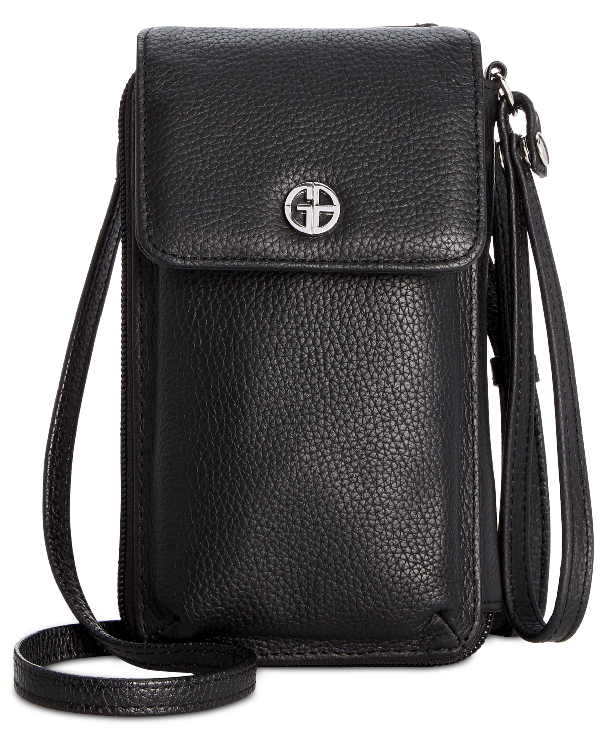 Softy Leather Tech Crossbody Wallet, Created for Macy's - White