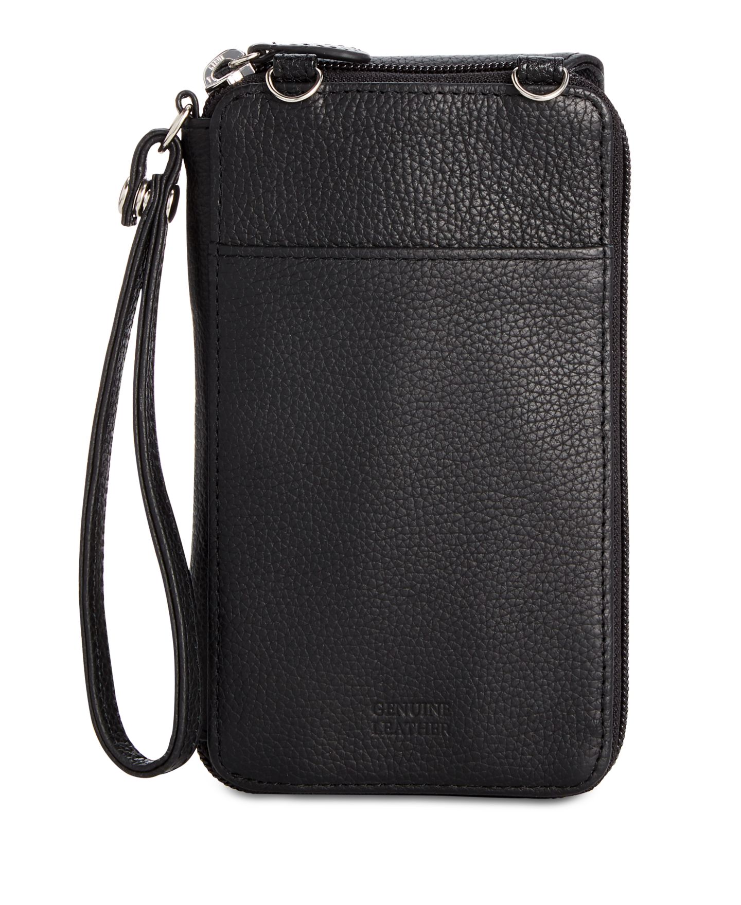 Женский кошелёк Giani Bernini Softy Leather Tech Crossbody Wallet, цвет: Чёрный / Серебряный — фото 5