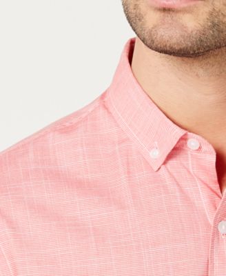 Men's Texture Check Stretch Cotton Shirt, Created for Macy's  