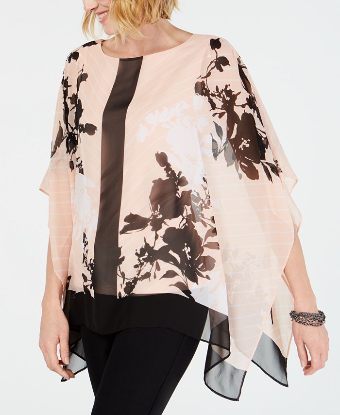JM Collection Angel-Sleeve Printed Top, Created for Macy's & Reviews ...