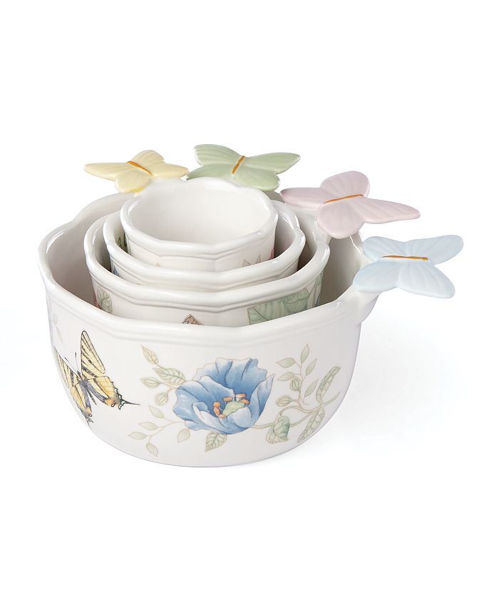  S.ROKE TTAN 4-Pieces Ceramic Measuring Cup Set - Creative  Flower Printed Measuring Cups - Kitchen Nesting Measuring Cups with  Butterfly Shaped Handle - for Dry and Liquid Ingredient: Home & Kitchen