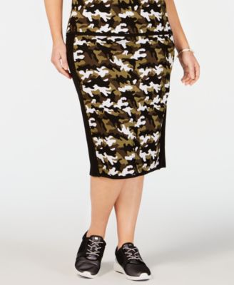 plus size camouflage pencil skirt