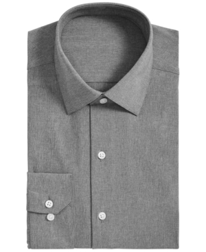 Alfani Men's AlfaTech Athletic-Fit Performance Stretch Moisture-Wicking Heather Dress Shirt, Created for Macy's