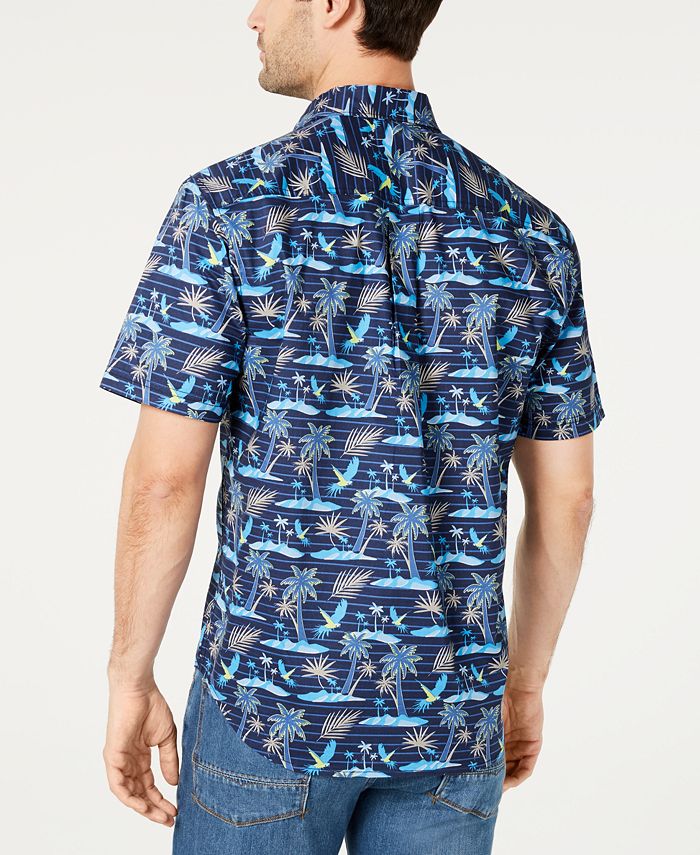 Tommy Bahama Men's Coastal Ease Palms Camp Shirt - Red Sunset