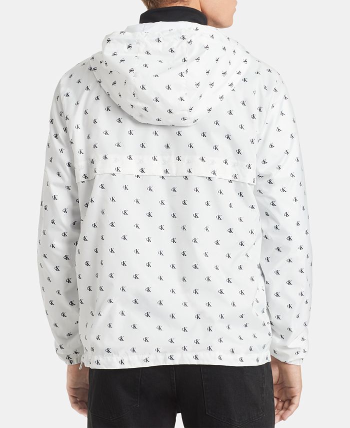 Calvin Klein Jeans Men's Monogram Logo Hooded Popover Jacket - Macy's