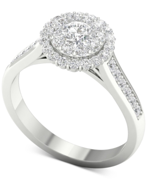 image of Diamond (1 ct. t.w.) Halo Ring in 14k White Gold
