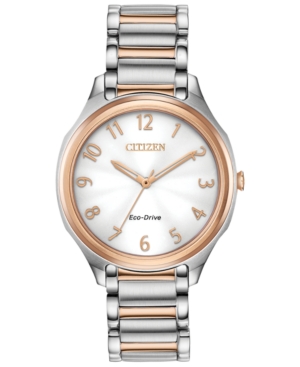 image of Citizen Eco-Drive Women-s Ltr Two-Tone Stainless Steel Bracelet Watch 35mm