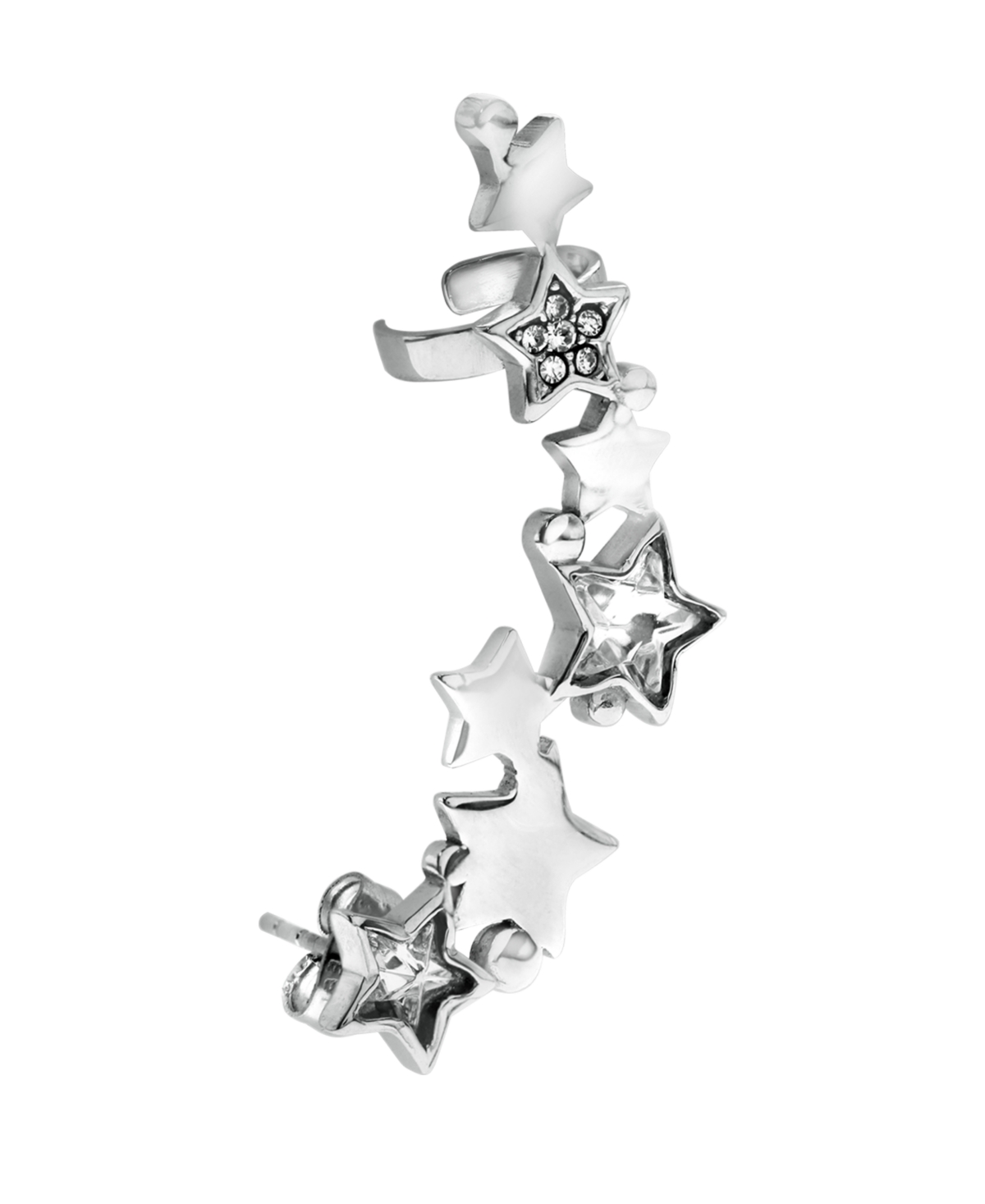 Bodifine Stainless Steel Star Ear Cuff - Silver
