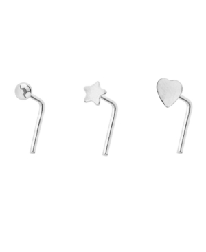 image of Bodifine Sterling Silver Set of 3 Nose Studs