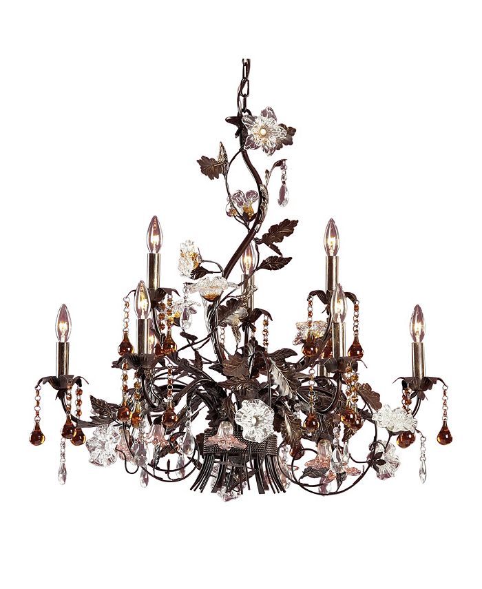 ELK Lighting Cristallo Fiore Collection Deep Rust Finish - Macy's