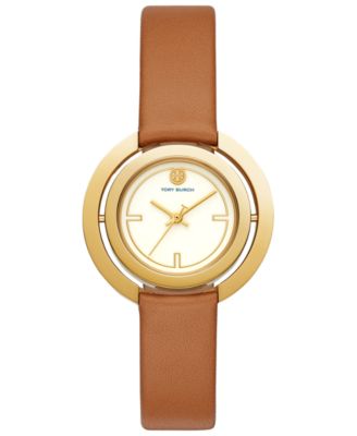 Tory Burch - Women's Grier Luggage Leather Strap Watch 26mm