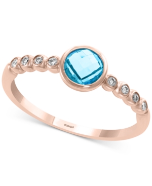 image of Effy Blue Topaz (3/8 ct. t.w.) & Diamond Accent Ring in 14k Gold (Also in Garnet in 14k Gold)