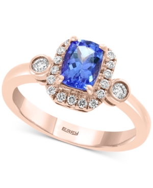 image of Effy Tanzanite (3/4 ct. t.w.) and Diamond (1/4 ct. t.w.) Ring in 14k Rose Gold