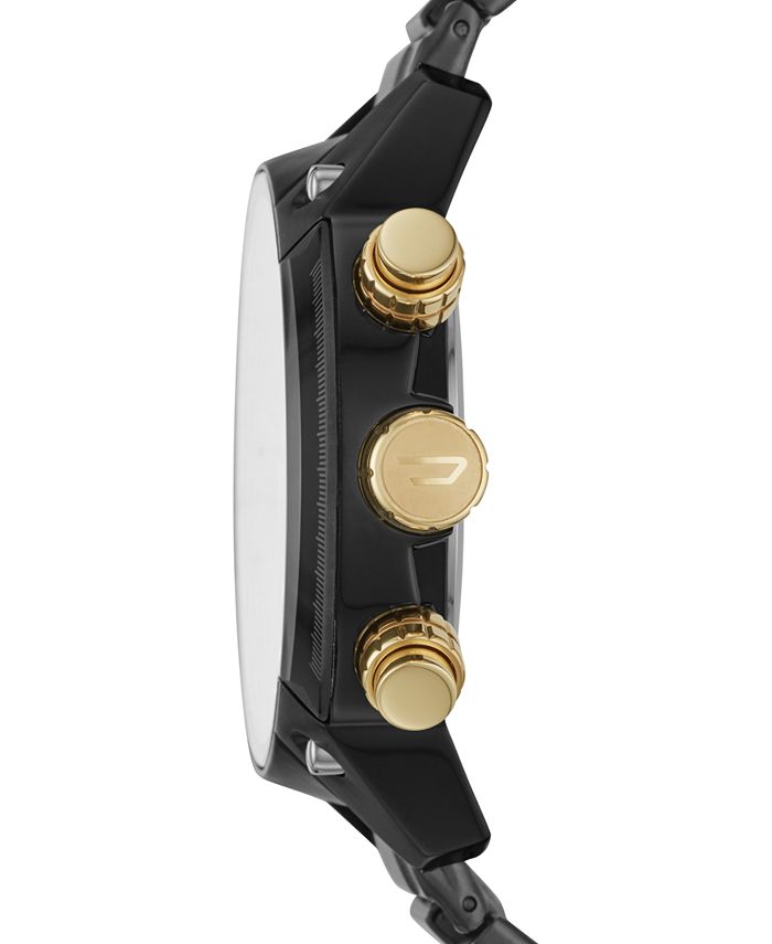 Diesel - Men's Chronograph Overflow Black Stainless Steel Bracelet Watch 49mm