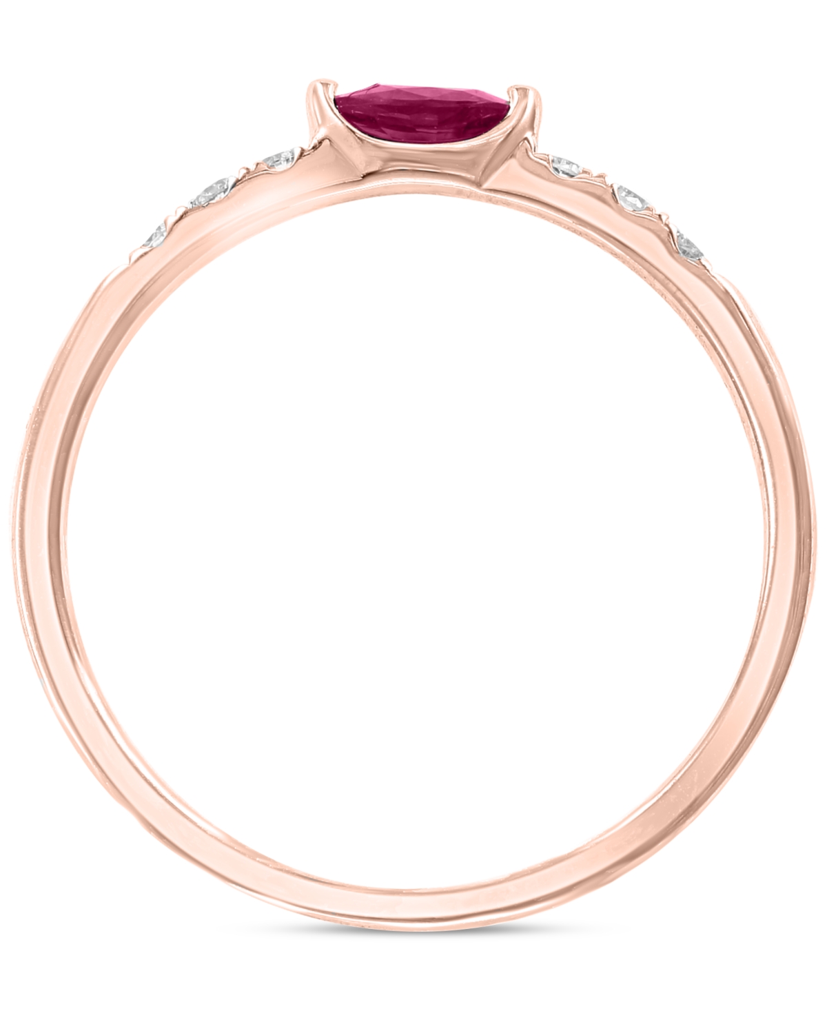 Effy(1/6 ct. t.w.) and Diamond (1/10 ct. t.w.) Ring in 14k Rose Gold (Also available in Tsavorite) - Ruby/Rose Gold