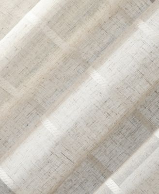 Twill Stripe Anti-Dust Linen Blend Sheer Curtain Panel