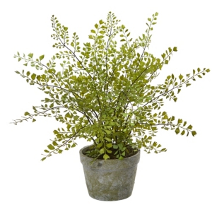 Shop Nearly Natural Maiden Hair Artificial Plant In Decorative Planter In Green