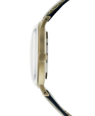 Lola Rose Orla Kiely Watch, Green Leather Strap With Buckle Closure