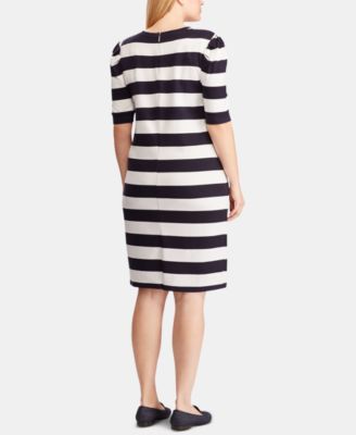 Lauren Ralph Lauren Plus Size Striped Puff-Sleeve Dress