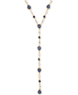 Photo 1 of RACHEL Rachel Roy Gold-Tone Crystal & Stone Lariat Necklace, 20" + 2" extender